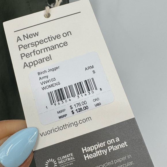 Vuori Women's Birch Jogger Army Green Athleisure Sustainable Preppy - Picture 7 of 15